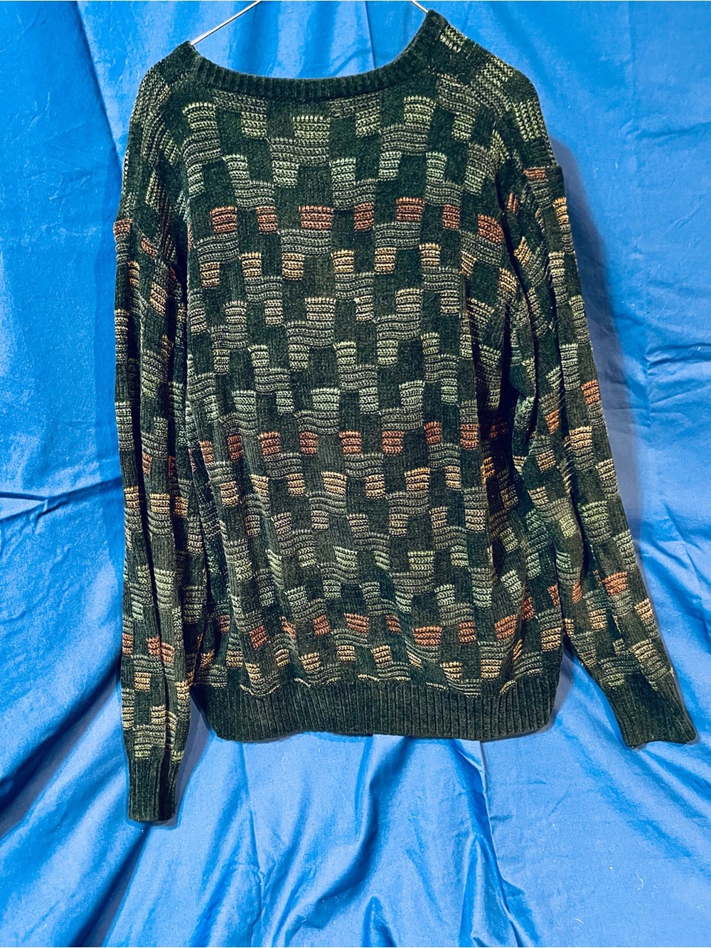 Dockers XL Dark Green Multicolor Pattern Crewneck Men’s Pullover Sweater